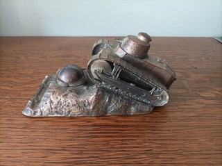 Ancien Encrier Char Souvenir Du 506 R.C.C