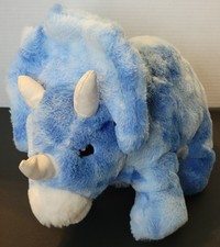 FAO Schwarz Glow Brights Blue Triceratops Roaring 16 Plush Toy - WORKS