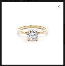 Hidden Halo 3ct Lab Created Diamond Engagement Ring 18ct Gold Size L 1/2