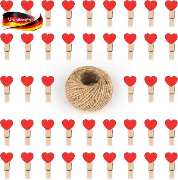 Holzklammern Set 100 StüCk Kleinigkeiten Dekoration FüR Fotos Hochzeit Bastel-image