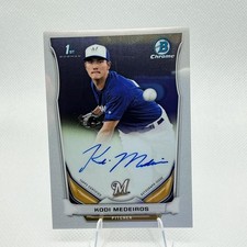 2014 Bowman Draft #BCA-KM Kodi Medeiros Chrome Draft Pick Autographs