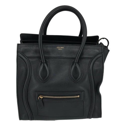 CELINE Luggage Mini Shopper Bag Black Leather