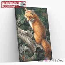 Fox Paint By Numbers Canvas Art Draw Artist Painting Oil Kit Home Decor Kids