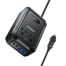 Inversor de corriente coche de 200 W,CC 12 V a CA 110 V, con PD 65 W/30 W, USB C