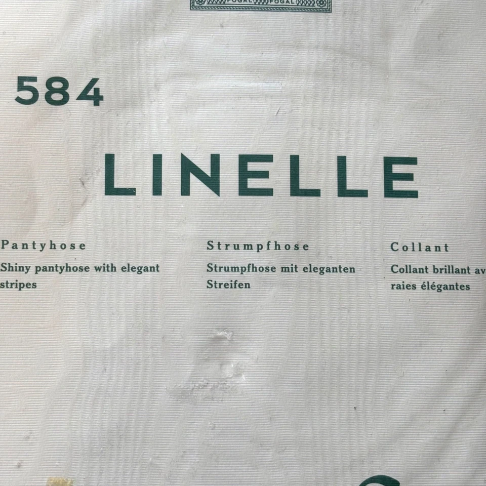 Pantimedias vintage Fogal Linelle 584 L rayas negras medianoche de colección hechas en Francia Foto 3 de 4