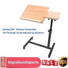 Rolling Laptop Desk Adjustable Mobile Computer Stand Bed Side Table Office Desk