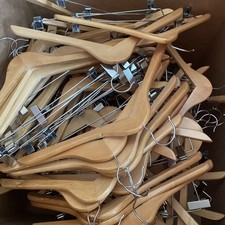 12 Pack Highgrade Wooden Suit Hangers Skirt Hangers With Clips Solid Wood Pants