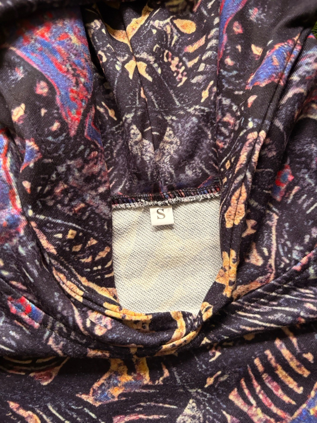 Skeleton Tapestry Double Sided Pullover Hoodie Bl… - image 3