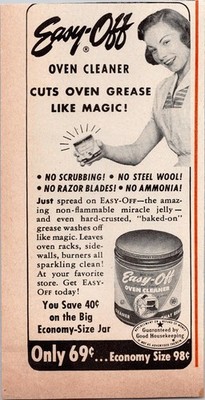 Easy-Off Oven Cleaner Vintage Magazine Ad 1950s Kitchen Advertising Paper