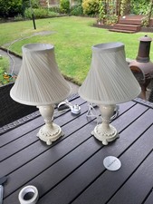 Pair Of Antique Style Pot Bedside Lamps - FREE DELIVERY