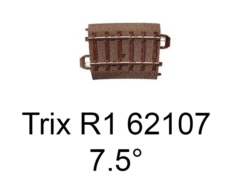 TRIX Rail courbe voie C rayon R1 7.5 degrés HO - Trix 62107 - Photo 1/1