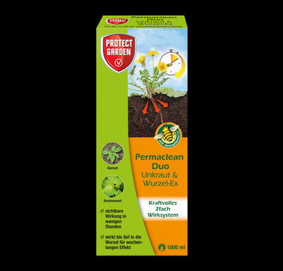 Protect Garden Permaclean DUO Unkraut & Wurzel-Ex KONZENTRAT 1000 ml Herbizid
