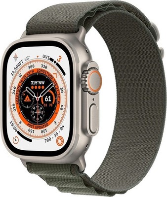 Apple Watch Ultra Cellular 49mm Titangehäuse Green Alpine Loop Hervorragend