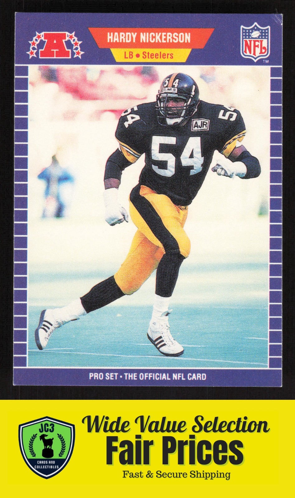 1989 Pro Set Hardy Nickerson #353 Pittsburgh Steelers Rookie Football Card