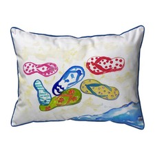 Betsy Drake Six Flip Flops Small Indoor Outdoor Pillow 12x12