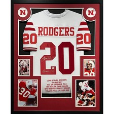 Johnny Rodgers Signed Framed Stat Jersey JSA Autographed Nebraska Heisman