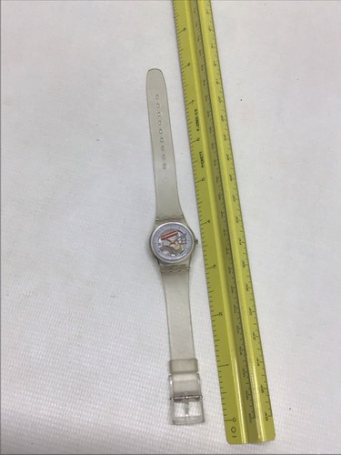 1986 Swatch AG Swiss Wrist Watch Clear S638 Women’s - Picture 5 of 10