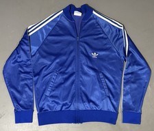 Vintage 90s Adidas ATP Keyrolan Track Jacket Full Zip Blue Size Medium 80s 70s