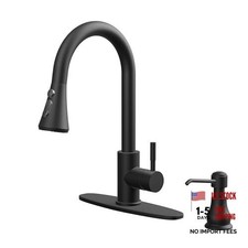 Kitchen Faucet with Soap Dispenser, 3 Modes Matte Black Modern Soap Dispenser