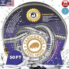 304 Stainless Steel Garden Hose Lightweight 50FT High Pressure Water Tool New