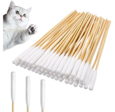 100 Pcs Large Cotton Swabs 6 Inch Dog Ear Swabs with Bamboo Handle for Dogs Soft