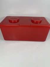 Vintage Plastic Red Chubs Baby Wipes Lego Stackable Storage Container 1990s Empt