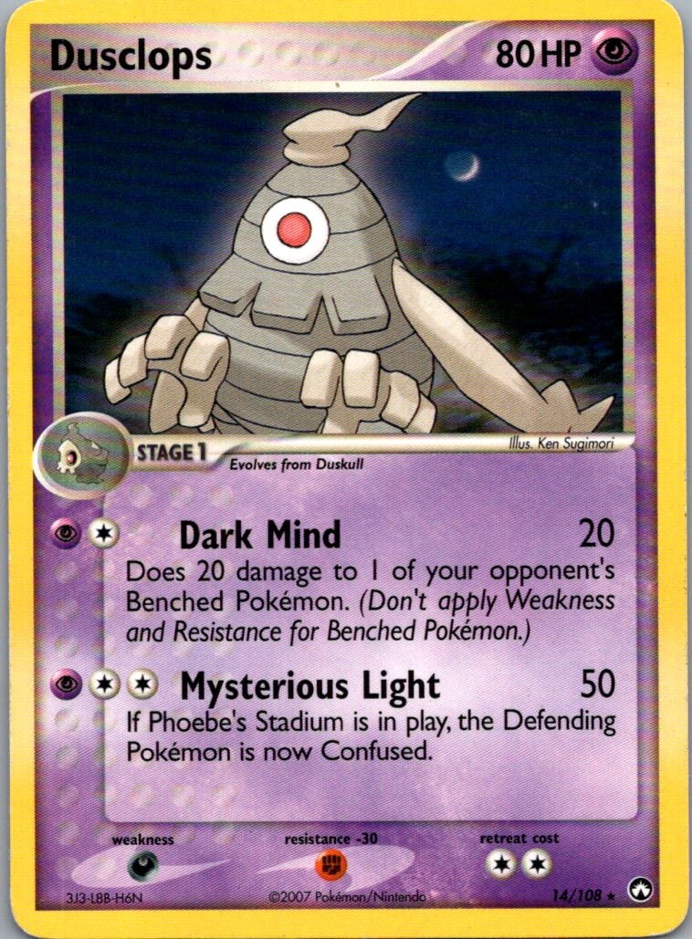 Dusclops 14/108 Rare Power Keepers Pokemon Lightly Played 1