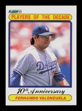 Fernando Valenzuela Players Of The Decade Los Angeles Dodgers Baseball Card