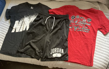 Lot XL Youth Boys Short Sleeve Shirts Shorts Nike Air Jordan Black Red