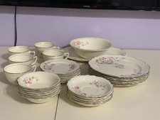 Vintage Homer Laughlin Virginia Rose 30-Piece Dinnerware Set Floral Pattern