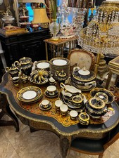 Weimar Katharina Cobalt Gold Porcelain Dinner Set 12 Service Antique