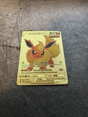 Pokémon Flareon V 169/203 Single Strike Evolving Skies Gold Foil FanArt Card