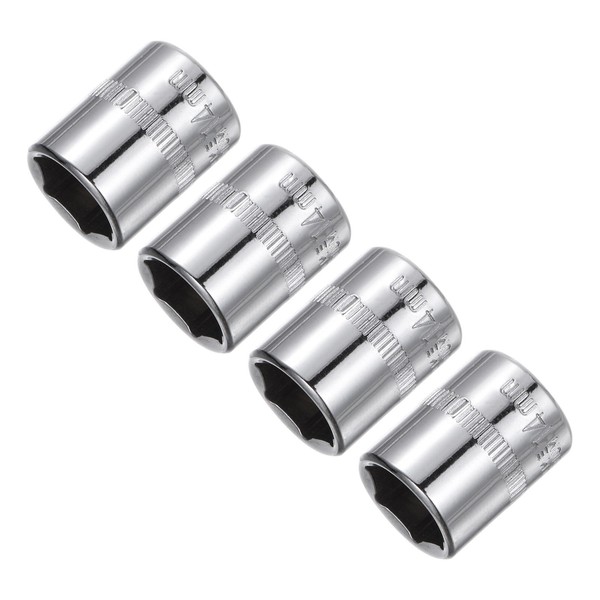 4 StüCk 1/4-Zoll Antrieb 14Mm 6-Punkt Kurze Stecknuss, Metrisch-image