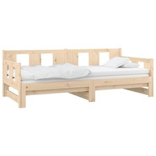 Solid Wood Pine Pull-out Day Bed Wooden Guest Bed Multi Colours/Sizes vidaXL