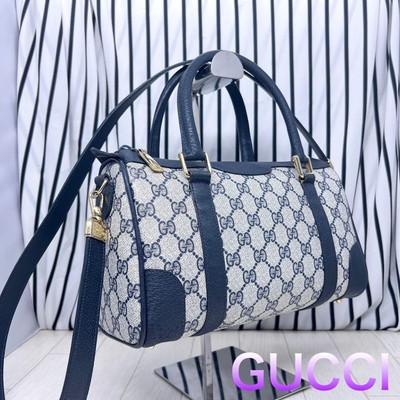 Gucci Old Gucci GG PVC 2-Way Boston Bag Crossbody Vintage