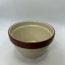 Over And Back Bowl Large Beige Brown Rim Ceramic Stoneware Minimalist Rustic