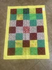 Handmade Patchwork Crib/Lap Quilt 46 X 34