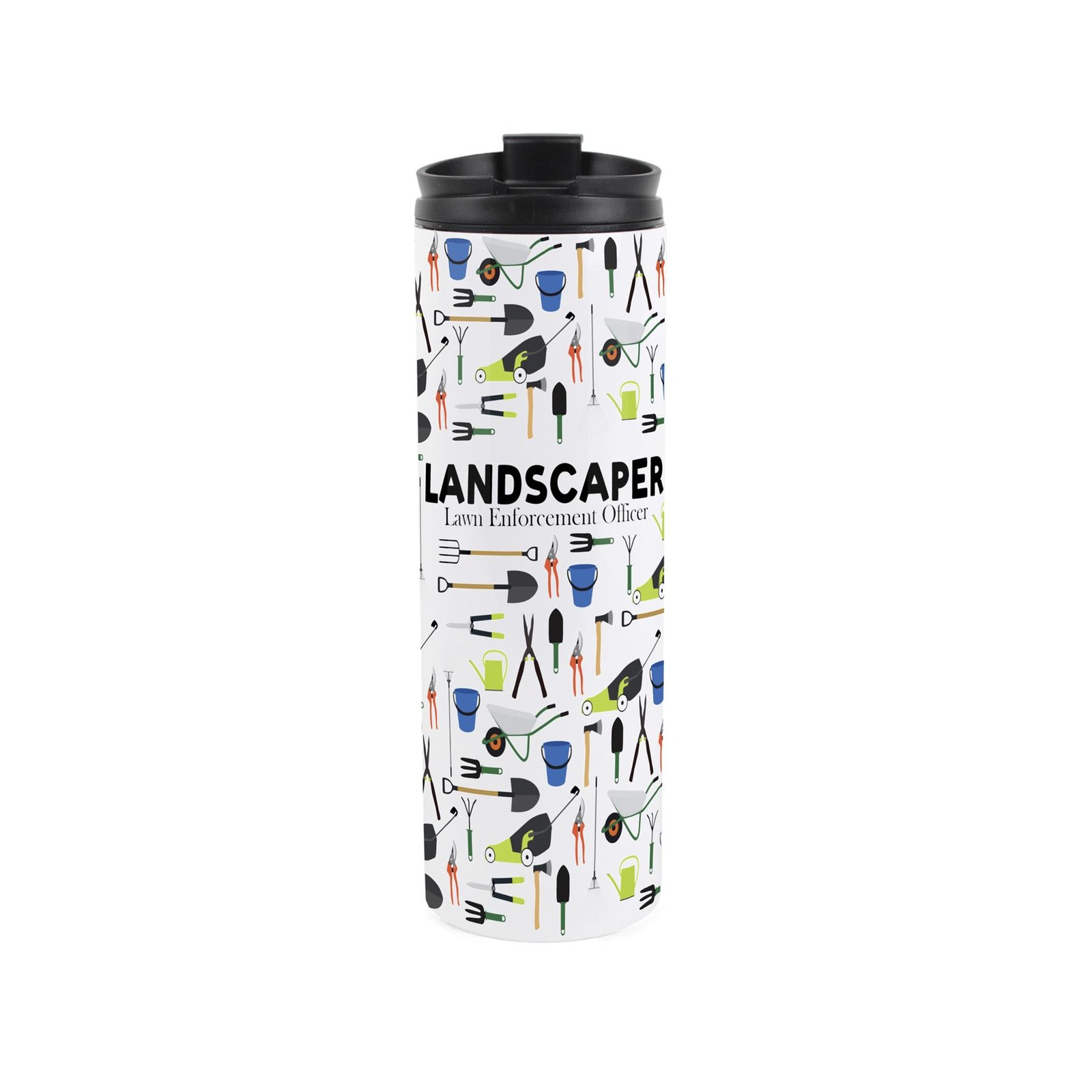 Purely Home Novelty Landscaper Travel Flask - Reusable Stainless Steel Tumbler Gift - Multicoloured - Image 2