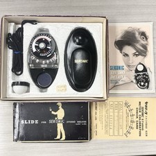 Vtg Sekonic Studio Deluxe L-28 C2 Exposure Light Meter w/Box & 9pc Slides