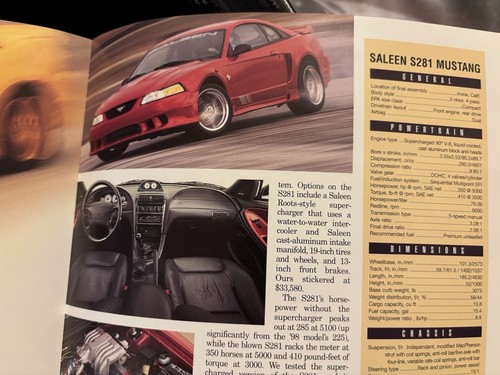 1999 2000 SALEEN S281 S351 MUSTANG CORPORATE MINI MAGAZINE BROCHURE FLYER FORD - Picture 7 of 10