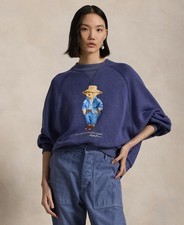 Polo Ralph Lauren Women's Polo Bear Oversize Fleece Crewneck Sweatshirt Size XS