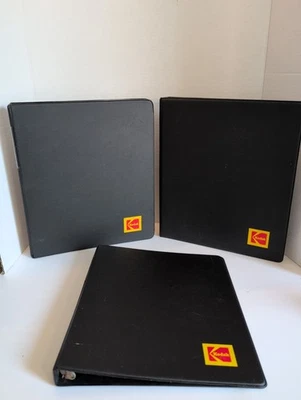 Kodak 3 Ring Binders Lot of 3 Black - Two: 1" Binders And One: 1/2" Binder - Image 1 of 4