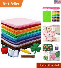 Craft with 120 Pcs 12x8 Inch Colored Felt Sheets - Perfect for Family DIY Fun