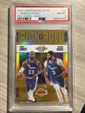 2020 Contenders Optic Gold Prizm Anthony Davis LeBron James Pick Roll #1/10 PSA8