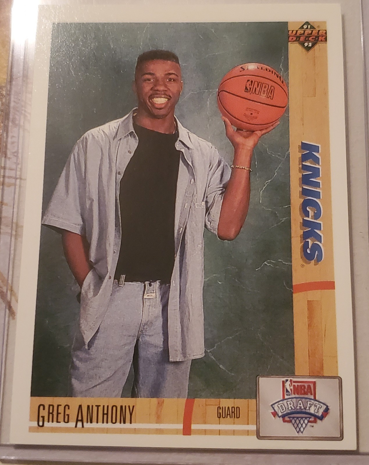 Greg Anthony 1991-92 Upper Deck New York Knicks #7 Rookie