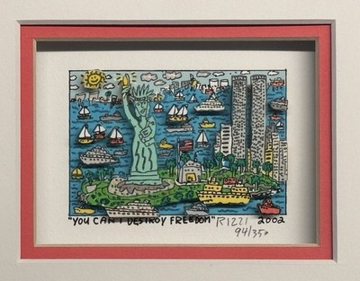 James Rizzi: original 3D ''YOU CAN T DESTROY FREEDOM , 2002 handsigniert, gerahmt