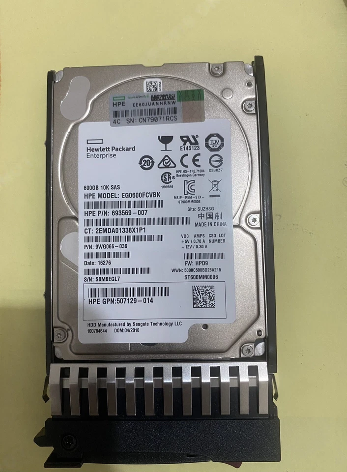 HP 581286-B21  581311-001 600GB 10K 2.5" 6G SAS HDD DP - Image 4 of 4