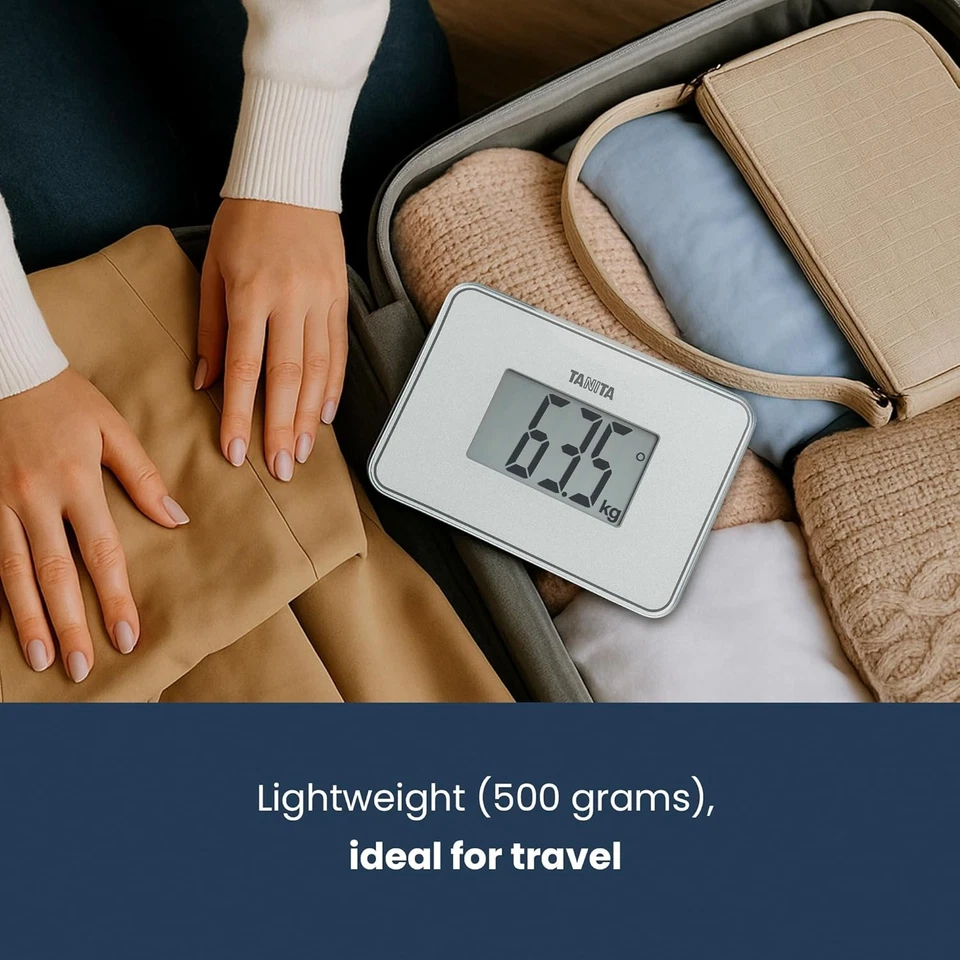 TANITA HD-386 World's Smallest Digital Bathroom Scale Easy To Pearl White  — 第 4/4 张图片