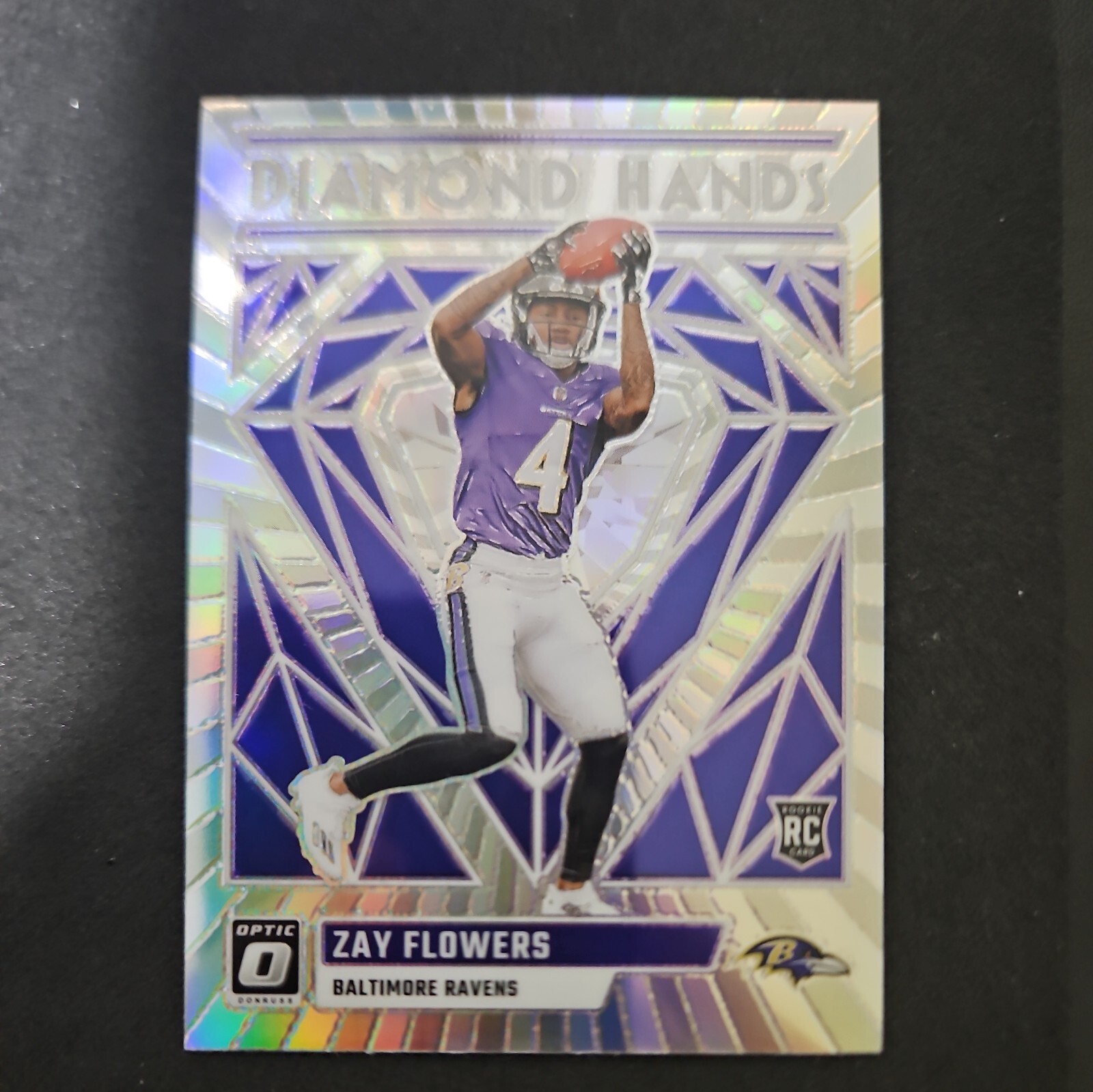 2023 Zay Flowers Donruss Optic Diamond Hands Rookie Silver Prizm #DH-ZF