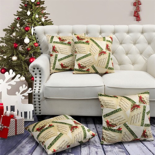 4x Throw PILLOW COVER Christmas Decorative Xmas Double-Sided Cushion Case 20x20" - Picture 134 of 180